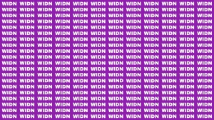 Visual Illusion: Within 7 Seconds Spot the word WIND among WIDN