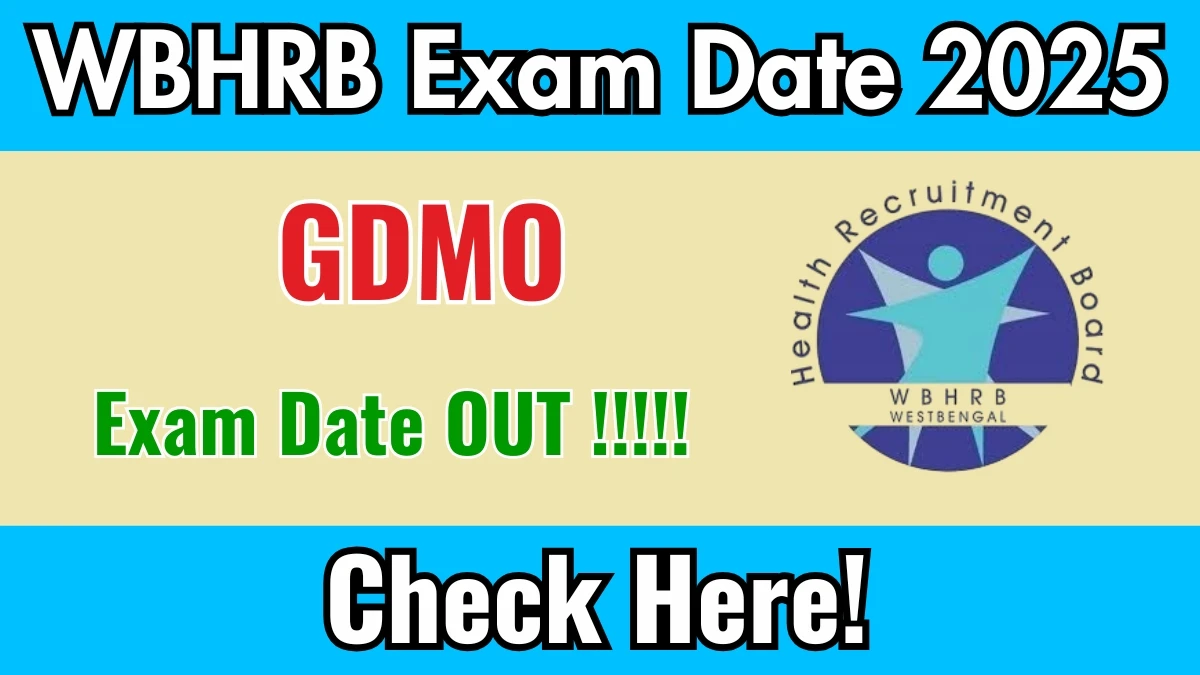 WBHRB GDMO Exam Date 2025 Out for 1227 Posts at hrb.wb.gov.in Check Admit Card Details Here