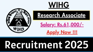 WIHG Research Associate Recruitment 2025 - Apply Offline