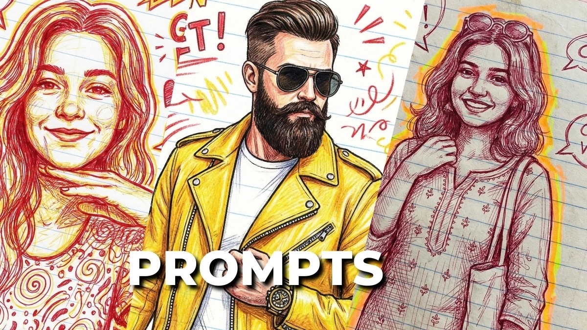 12 Trending Google Gemini AI Photo Editing Prompts to Create Stunning Hand-Drawn Doodle Art Portraits