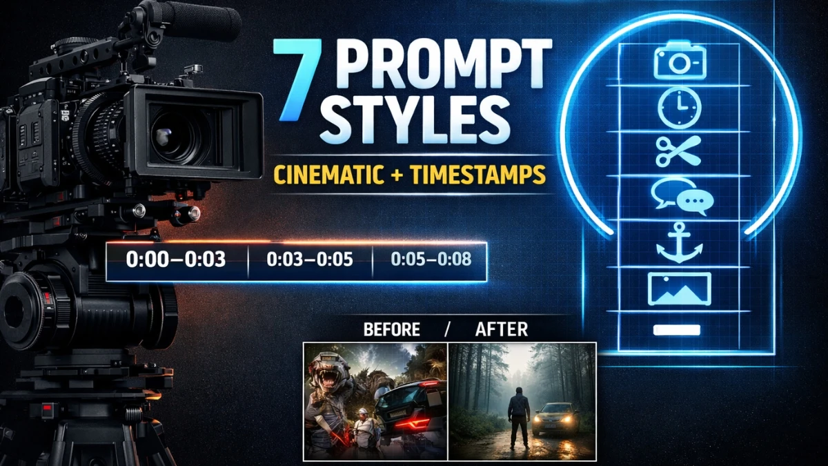 7 Prompt Styles to Create Any AI Video (With Cinematic Control) Camera Moves, and Timestamp Control