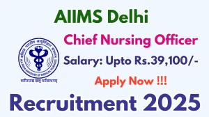 AIIMS Delhi Chief Nursing Officer Recruitment 2026 - Apply Offline for 01 Posts