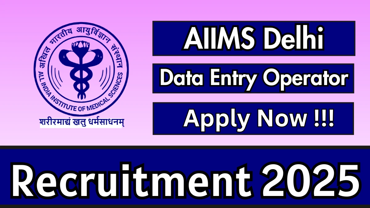 AIIMS Delhi Data Entry Operator Recruitment 2025 - Apply Offline