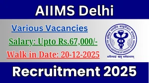 AIIMS Delhi Recruitment 2025 – Walk in for 06 Research Officer, Statistical Officer and More Posts