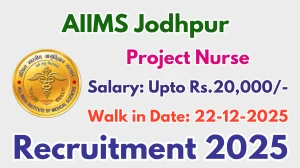 AIIMS Jodhpur Project Nurse Recruitment 2025 – Walk in