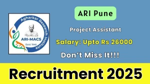 ARI Pune Project Assistant Recruitment 2025 - Apply Online