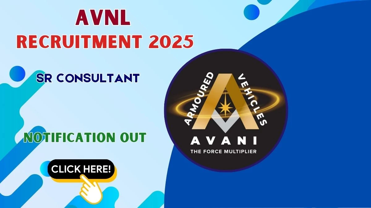 AVNL OFMK Sr Consultant Recruitment 2025 - Apply Offline for 01 Posts