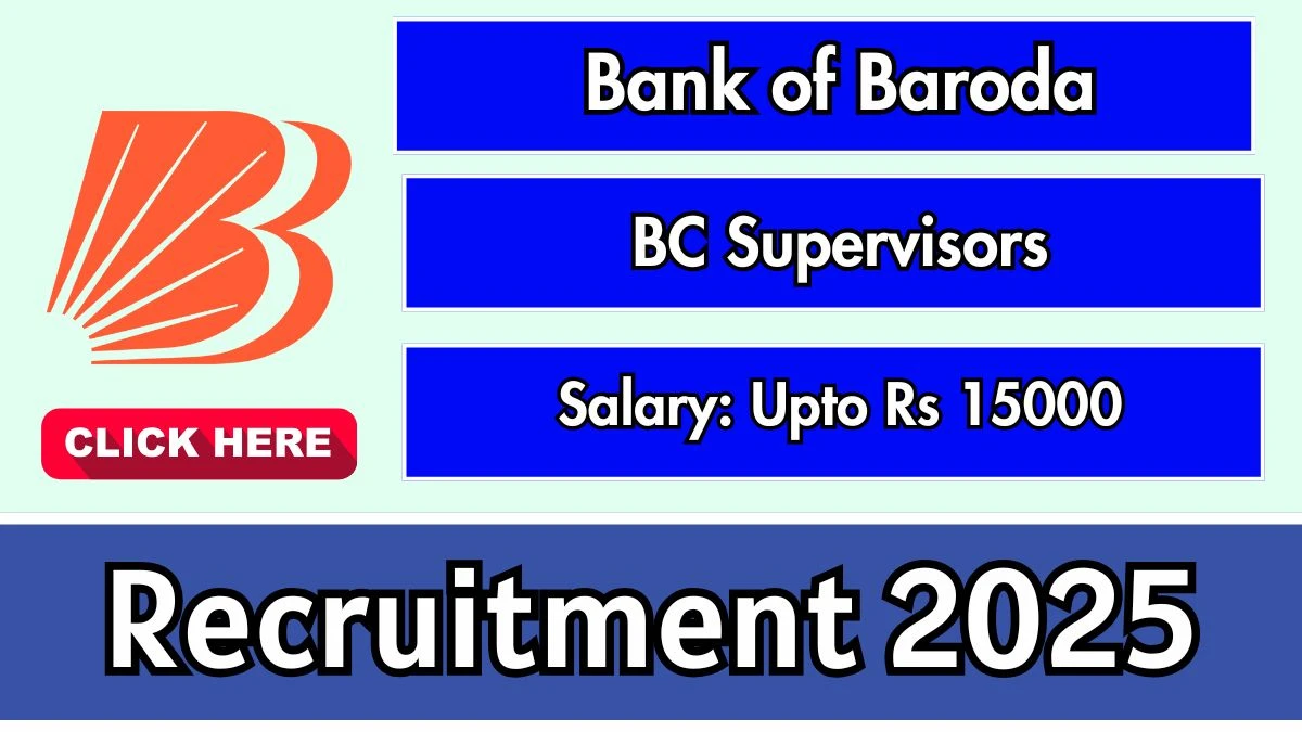 Bank of Baroda Business Correspondent Supervisors Recruitment 2025 - Apply Offline for 02 Posts