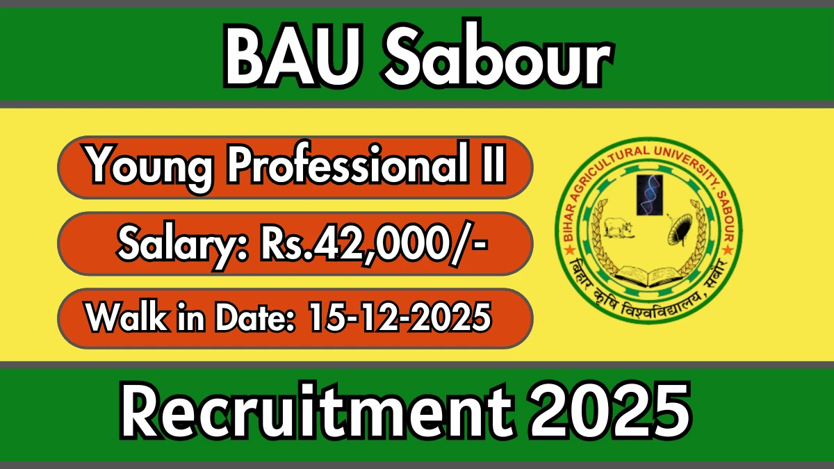 BAU Sabour Young Professional II Recruitment 2025 – Walk in for 24 Posts