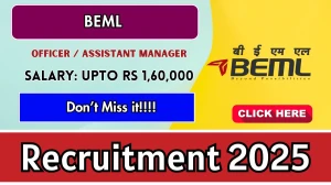 BEML Officer / Assistant Manager Recruitment 2025 - Apply Online for 22 Posts