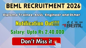 BEML Recruitment 2025 - Apply Online for 50 Diploma Trainee, Asst. Engineer and Other Posts