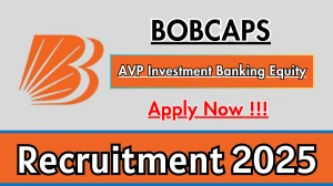 BOBCAPS AVP Investment Banking Equity Recruitment 2026 - Apply Offline