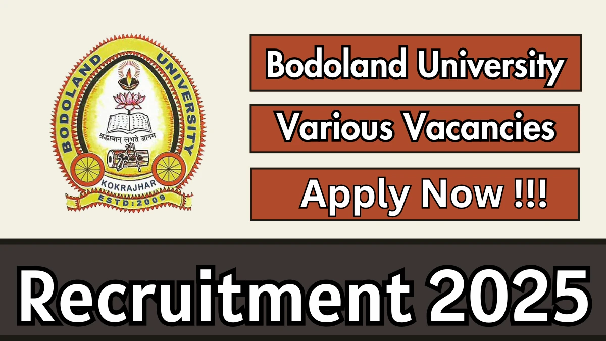 Bodoland University Recruitment 2025 - Apply Offline for 13 Consultant, Project Research and More Posts