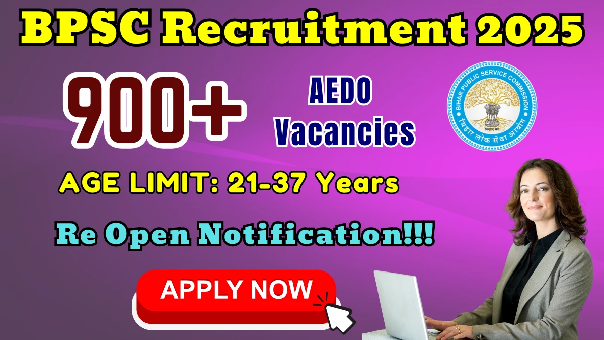 BPSC AEDO Recruitment 2025 - Apply Online for 935 Posts