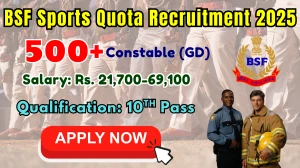 BSF Constable GD Sports Quota Recruitment 2025 - Apply Online for 549 Posts
