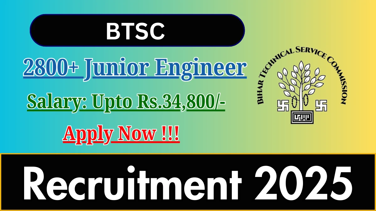 BTSC Junior Engineer Recruitment 2026 - Apply Online for 2809 Posts