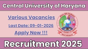 Central University of Haryana Recruitment 2025 – Apply Online for 09 Personal Assistant, Laboratory Assistant and More Posts