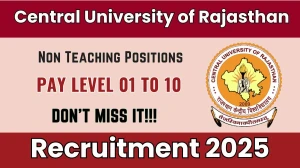 Central University of Rajasthan Non Teaching Recruitment 2026 - Apply Online for 12 Posts