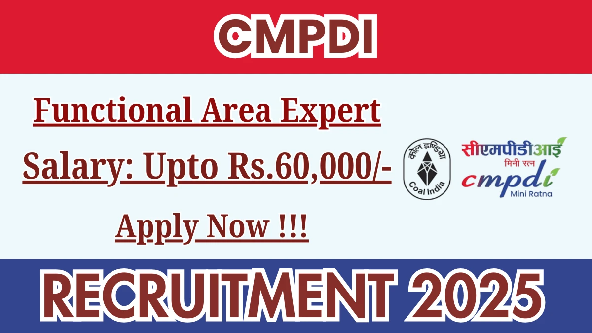 CMPDI Functional Area Expert Recruitment 2025 - Apply Offline