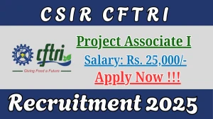CSIR CFTRI Project Associate I Recruitment 2025 – Apply Online for 01 Posts