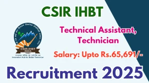 CSIR IHBT Recruitment 2025 - Apply Offline for 09 Technical Assistant, Technician Posts