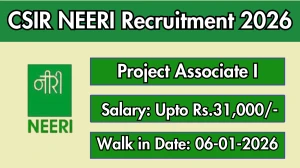 CSIR NEERI Project Associate I Recruitment 2026 – Walk in