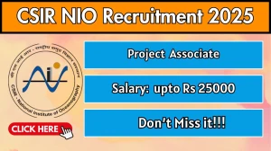 CSIR NIO Project Associate Recruitment 2025 - Apply Offline for 01 Posts