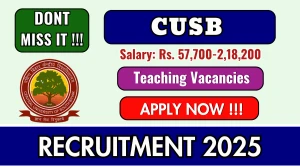 CUSB Faculty Recruitment 2026 - Apply Online for 62 Posts