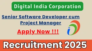 Digital India Corporation Senior Software Developer cum Project Manager Recruitment 2025 – Apply Online for 01 Posts
