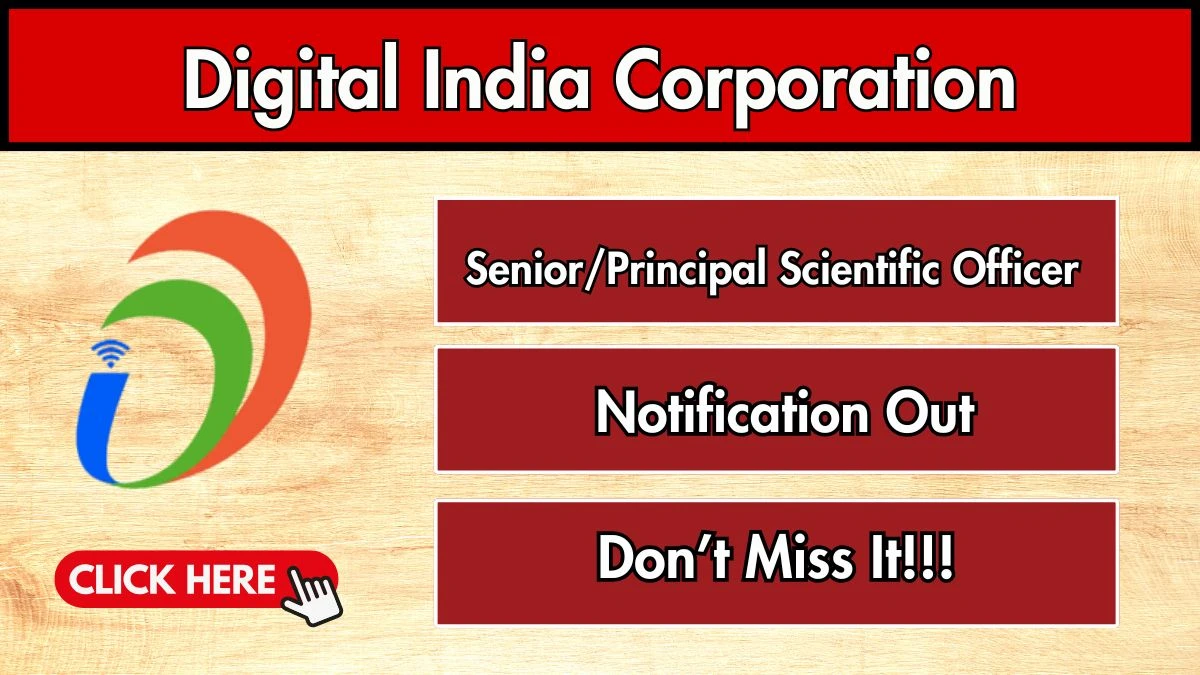 Digital India Corporation Senior/Principal Scientific Officer Recruitment 2025 - Apply Online
