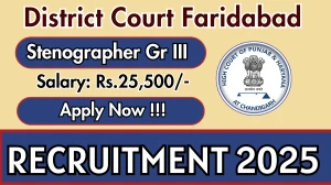 District Court Faridabad Stenographer Gr III Recruitment 2025-26 - Apply Offline for 18 Posts