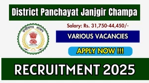District Panchayat Janjgir Champa Recruitment 2025 - Apply Offline for 02 District Coordinator, Faculty Member Posts District Panchayat Janjgir Champa Recruitment 2025 - Apply Offline for 02 District Coordinator, Faculty Member Posts