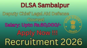 DLSA Sambalpur Deputy Chief Legal Aid Defense Counsel Recruitment 2026 - Apply Offline