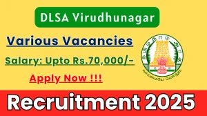 DLSA Virudhunagar Recruitment 2025-26 - Apply Offline for 05 Chief, Deputy Chief, and More Posts