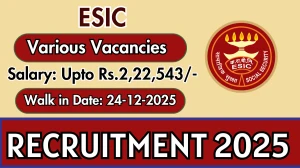 ESIC Recruitment 2025 – Walk in for 21 Professor, Associate Professor and More Posts
