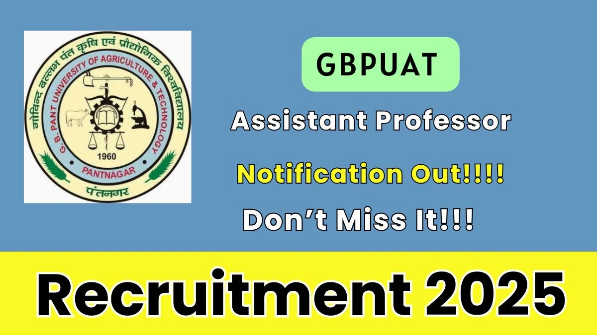 GBPUAT Assistant Professor Recruitment 2025