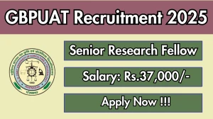 GBPUAT Senior Research Fellow Recruitment 2025 - Apply Offline