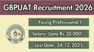 GBPUAT Young Professional I Recruitment 2025 - Apply Offline