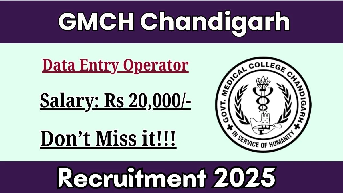 GMCH Chandigarh Data Entry Operator Recruitment 2025 - Apply Online