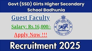 Govt (SSD) Girts Higher Secondary School Badhunia Guest Faculty Recruitment 2025 - Apply Offline