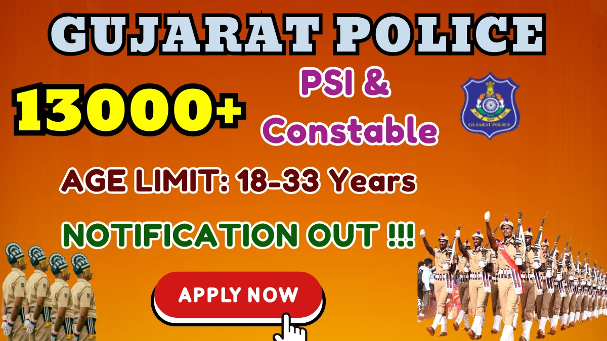 Gujarat Police SI & Constable Recruitment 2025 (Short Notice) - Apply Online for 13591 Posts
