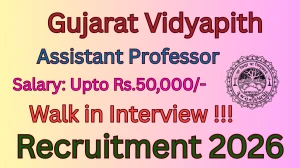 Gujarat Vidyapith Assistant Professor Recruitment 2026 – Walk in