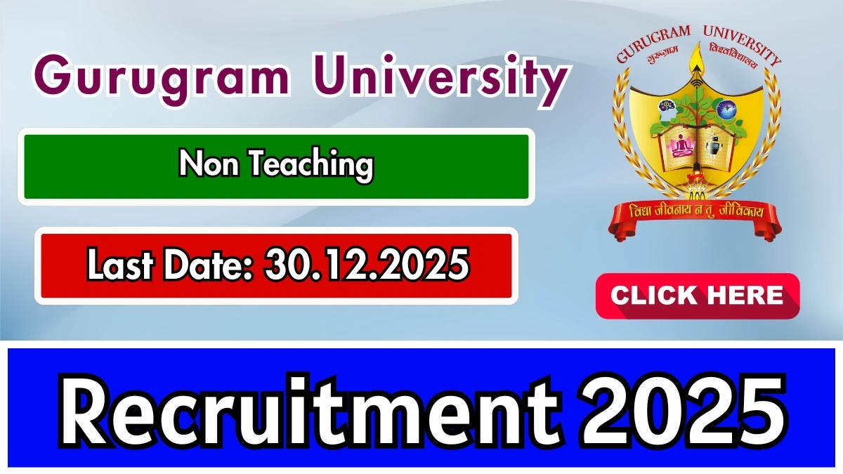Gurugram University Non Teaching Recruitment 2025 - Apply Online for 27 Posts