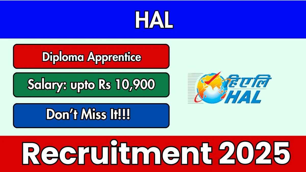 HAL Diploma Apprentice Recruitment 2025 – Walk in