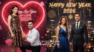 Happy New Year 2026 Gemini AI Photo Editing Prompts for Couples: 6 Stunning Festive Portraits to Celebrate Love and Joy