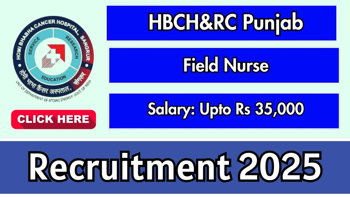 HBCH and RC Punjab Field Nurse Recruitment 2025 – Walk in