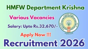 HMFW Department Krishna Recruitment 2026 - Apply Offline for 48 DEO, Lab Technician and More Posts