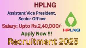 HPLNG Recruitment 2025 - Apply Online for 03 Assistant Vice President, Senior Officer Posts