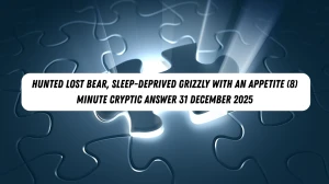 Hunted lost bear, sleep-deprived grizzly with an appetite (8) Minute Cryptic Answer 31 December 2025