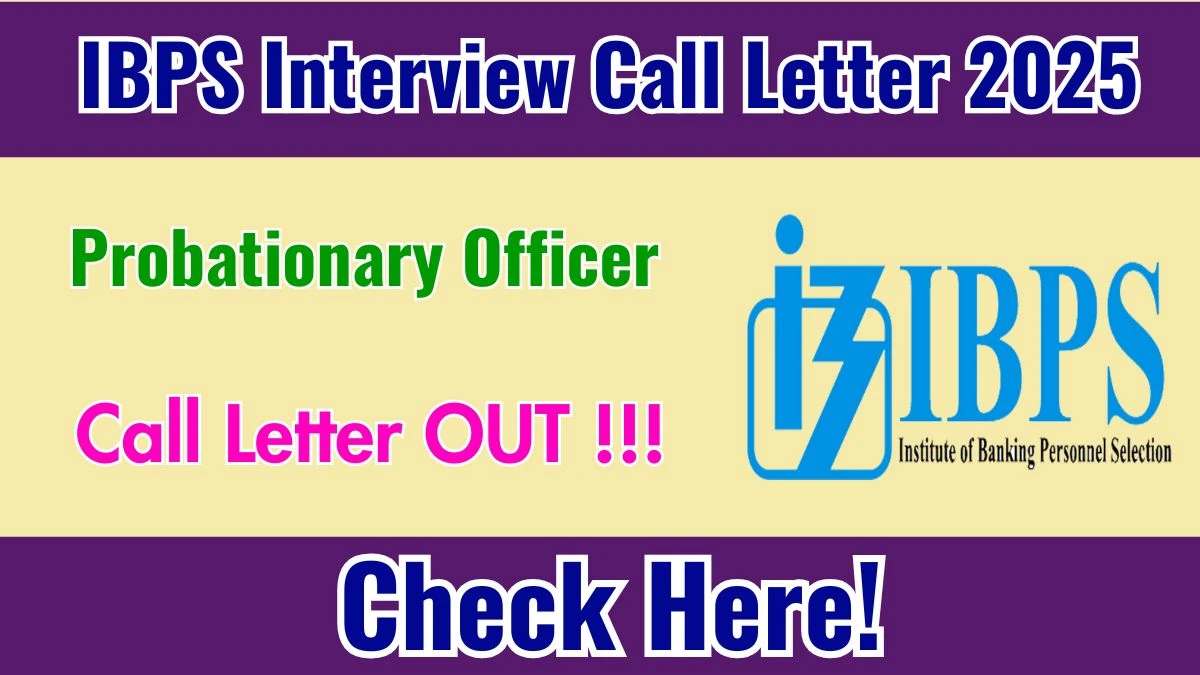 IBPS PO Interview Call Letter 2025 - Download Here
